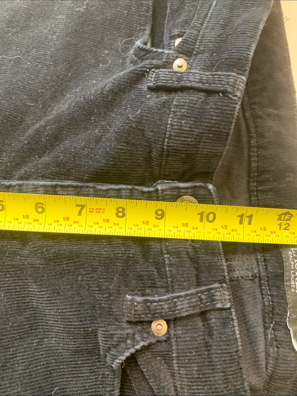Lauren Ralph Lauren Black Label Black Straight-Leg Corduroy Jeans - Picture 13 of 16